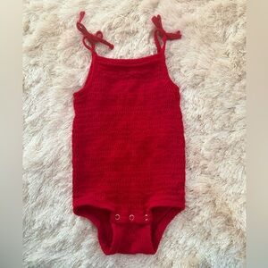 KATE QUINN Bamboo Cherry Red Onesie